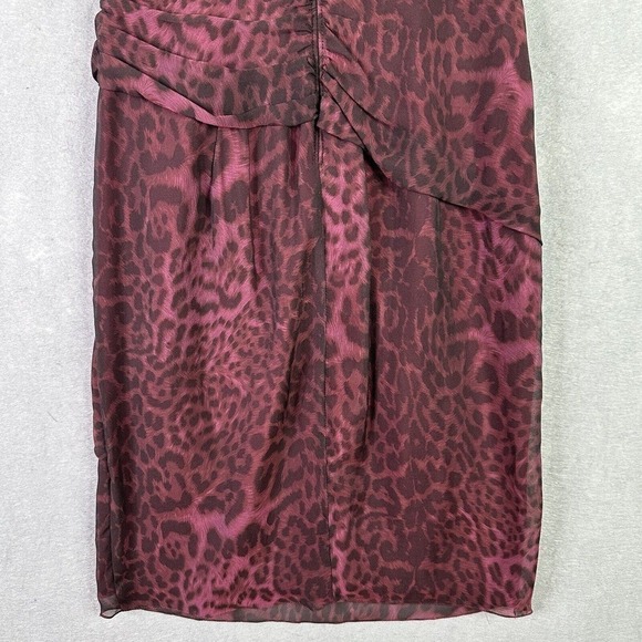 Tadashi Shoji Silk Dress Cocktail Party Wedding Festive Leopard Print Mob Wife - Picture 7 of 11